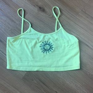 Yellow sunshine crop tank